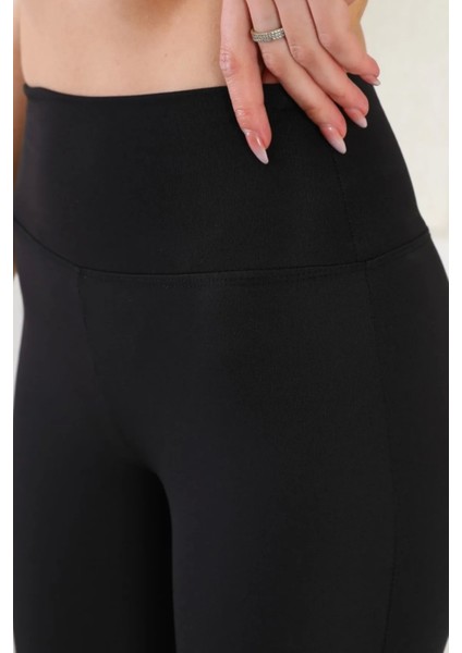 Enenstyle Fashıon Boutıque Yüksek Bel Toparlayıcı Şık Ispanyol Paça Dalgıç Kumaş Rahat Şık Günlük Tayt