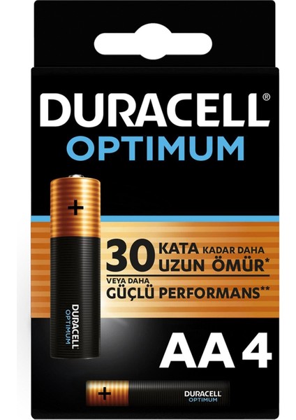 Duracell Optimum Alkalin Pil Aa 4&apos;&apos; Lü Paket