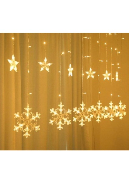 Hidz Perde LED Kar Tanesi Dekorlu