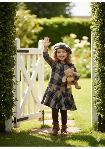 Kız Çocuk Kısa Elbise Şapka Takım Oduncu Kışlık Dar Kalıp Esnek Değil Kahverengi fiyatları