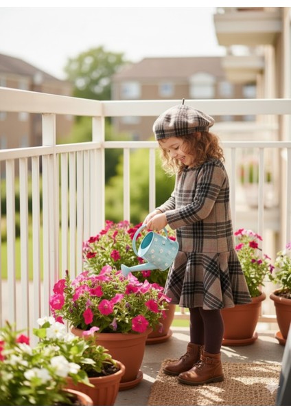 Kız Çocuk Kısa Elbise Şapka Takım Oduncu Kışlık Dar Kalıp Esnek Değil Kahverengi modelleri