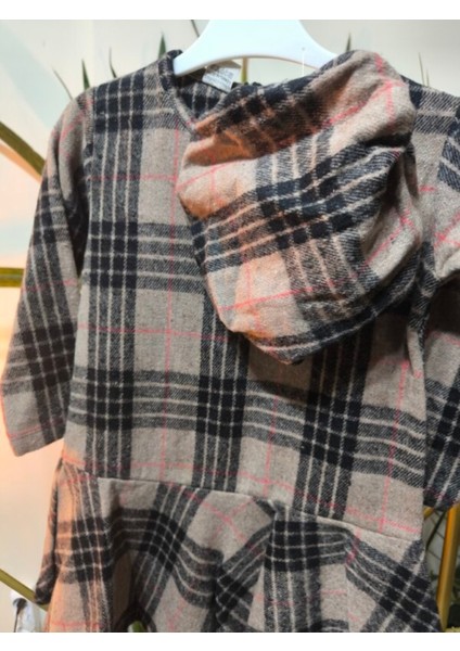 Kız Çocuk Kısa Elbise Şapka Takım Oduncu Kışlık Dar Kalıp Esnek Değil Kahverengi