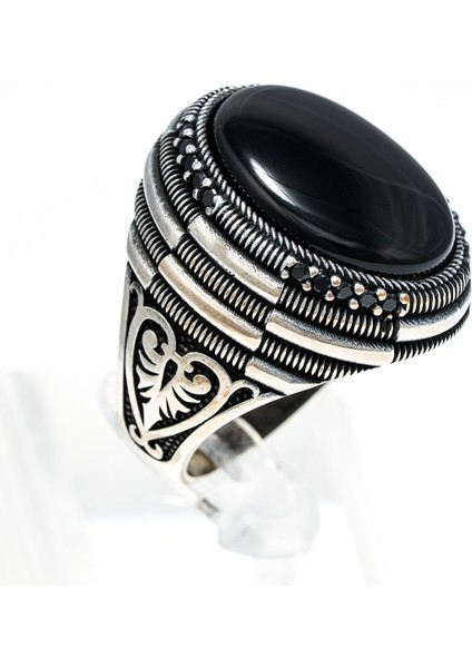 Oniks Taşlı 925 Ayar Gümüş Erkek Yüzük – Klasik ve Gösterişli Tasarım modelleri