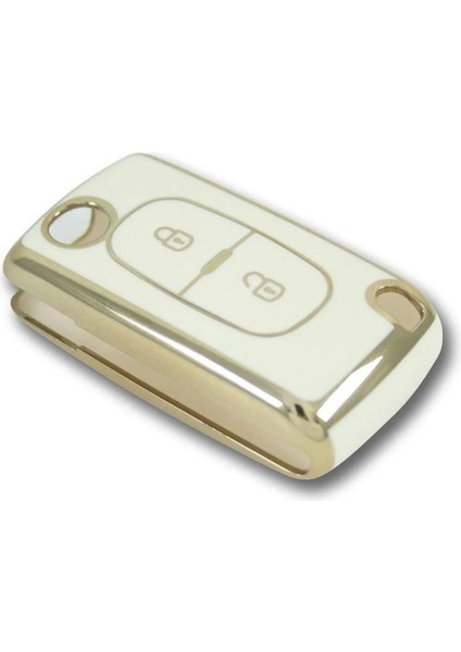 Hyundai IX35 Santa Fe Sonata Elantra Smart Kumanda Kılıfı Oto Anahtarlık 3 Tuş Deri Desenli Gri