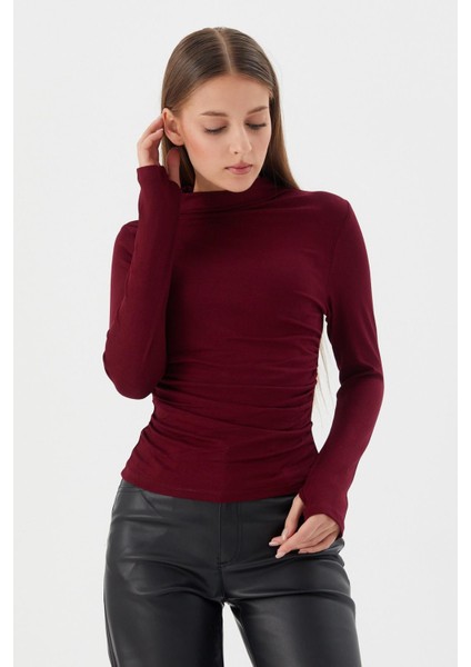 Drapeli Bluz Bordo fiyatları