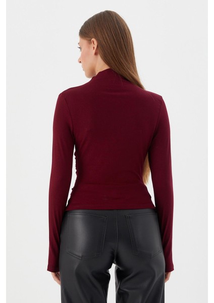 Drapeli Bluz Bordo indirimleri