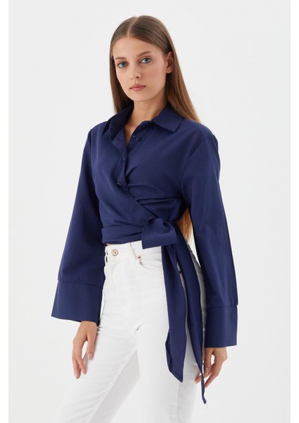 Yan Bağlamalı Crop Gömlek Lacı fiyatları