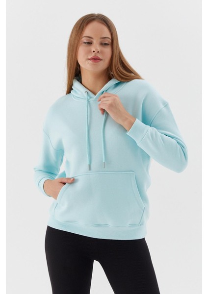 Önü Cepli Kapüşonlu Sweatshirt A.mavı
