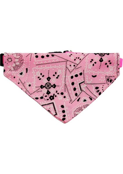 Üçgen Şeklinde, Ayarlanabilir Kedi ve Köpek Boyun Bandanası Pembe Renk