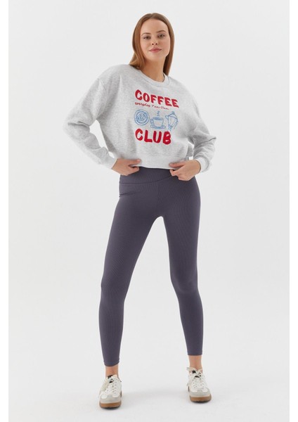 Baskılı Sweatshirt Grı Melange fiyatları