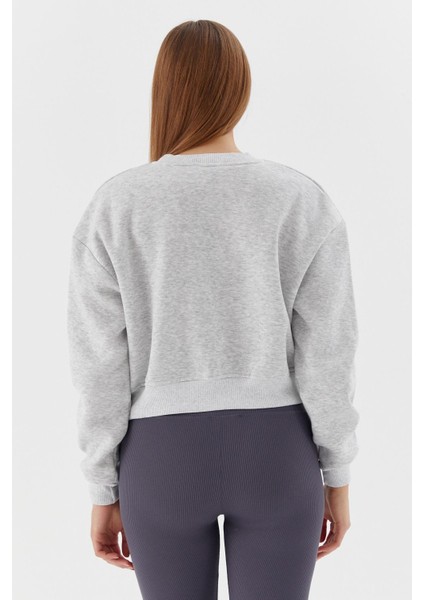 Baskılı Sweatshirt Grı Melange indirimleri