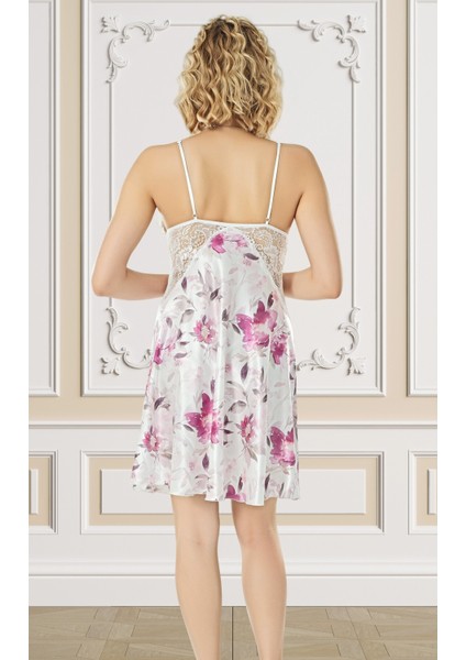 Deluxe Seri Transparan Dantel Çiçek Desenli Kadın Günlük Şık Rahat 2'li Takım - Gecelik ve Sabahlık fiyatları