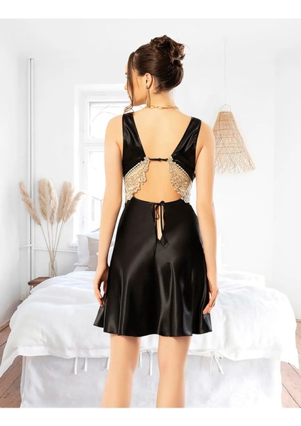 Özel Üretim Rahat Şık Dantelli Fantezi Kadın Siyah Gecelik fiyatları