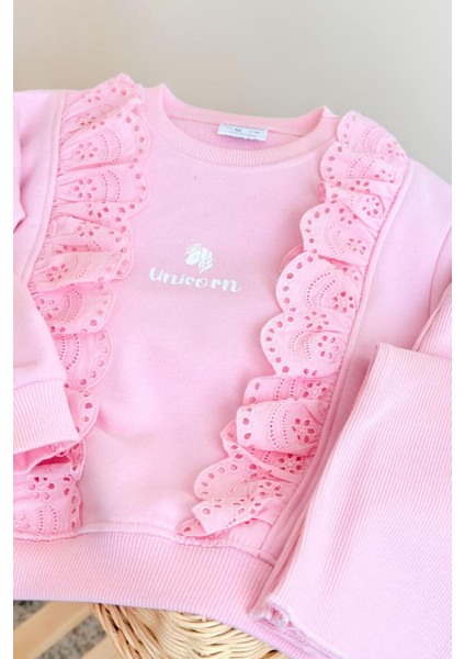 Uncrn Fisto Detaylı Kız Çocuk 2 li takım - Pembe modelleri