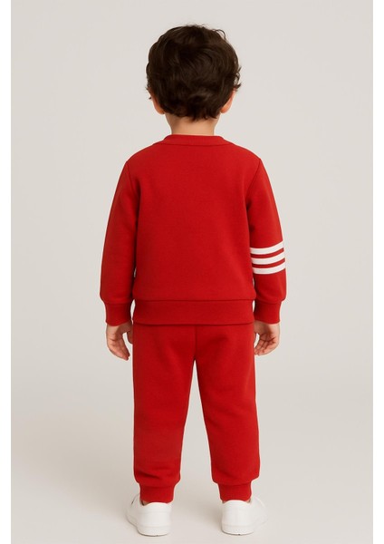 Garnili Şerit Detaylı Kiremit Renk Erkek Çocuk Eşofman Takımı fiyatları
