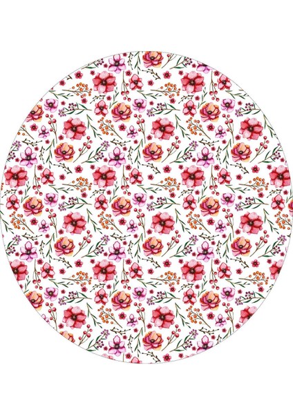 Yuvarlak Çiçek Desenli Duck Kumaş Masa Örtüsü 150X150 cm indirimleri