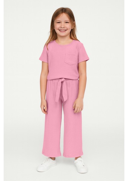 Kız Çocuk Pijama Altı Beli Lastikli Rahat Kalıp