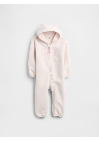 Bebek Açık Pembe Kapüşonlu Gap Logo Tulum