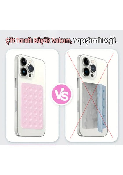 Silikon Telefon Tutucu, Çift Taraflı, iPhone ve Android Için, Video Kaydı Için Büyük Vakumlu Turuncu fiyatları