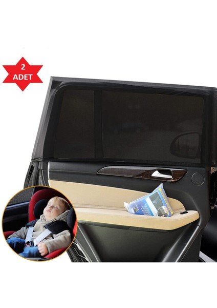 2 Adet Araba Yan Arka Bebek Penceresi Güneşlik Araba Pencere Perdesi Çocukları Güneşten Koruyan Örtü