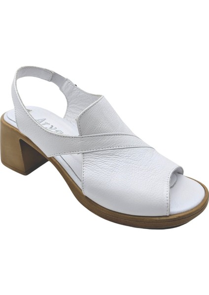 Cristallo - Kadın Topuklu Sandalet - Beyaz - 40 fırsatları