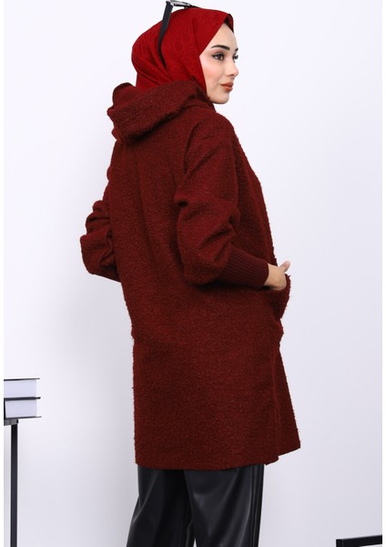 Bordo Fermuarlı Cepli Buklet Kaban fırsatları