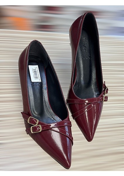 Toka Detaylı 3 cm Kadeh Topuklu Günlük Abiye Stiletto Kadın Ayakkabı fırsatları