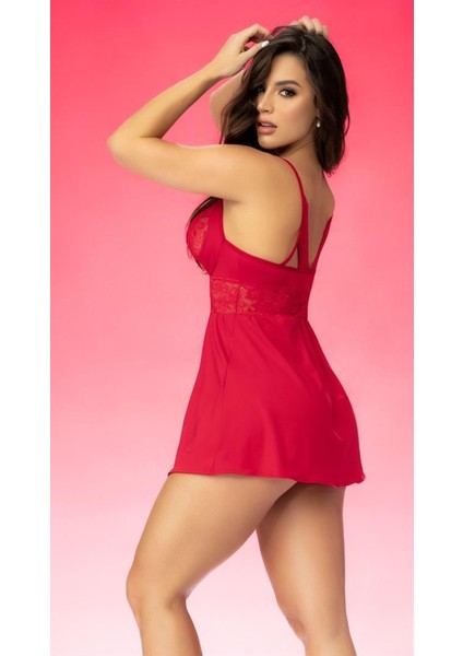 Enenstyle Fashıon Boutıque Fantezi Mini Dantel Detaylı Kırmızı Şık Gecelik fiyatları