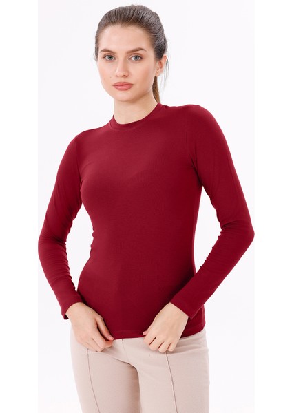 Kadın Uzun Kol Body - Bisiklet Yaka