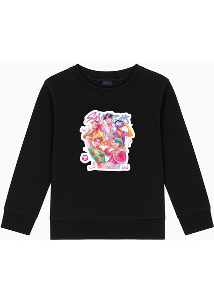 Kpop Demon Hunters Hunterix Saja Boys Tasarım Baskılı 3 Iplik Sweatshirt