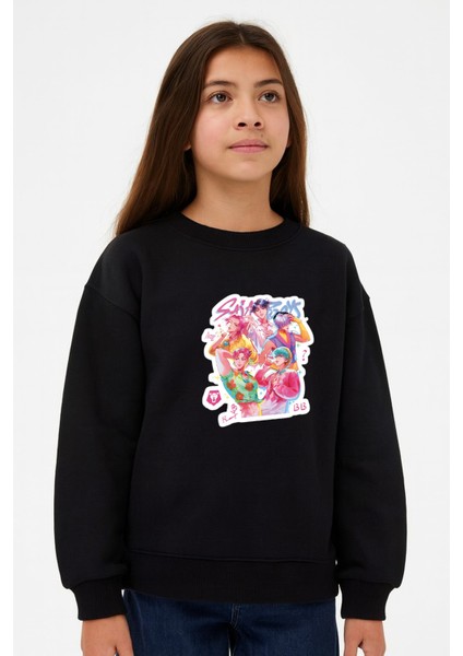 Kpop Demon Hunters Hunterix Saja Boys Tasarım Baskılı 3 Iplik Sweatshirt fiyatları