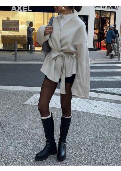 Bağlama Detaylı Rahat Kalıp Kaşmir Hırka/ceket fiyatları