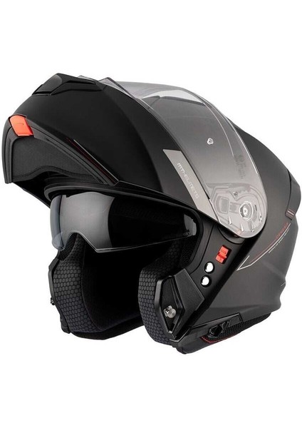 mt Genesıs Sv Solıd A1 Matt Siyah Çene Açılır Kask