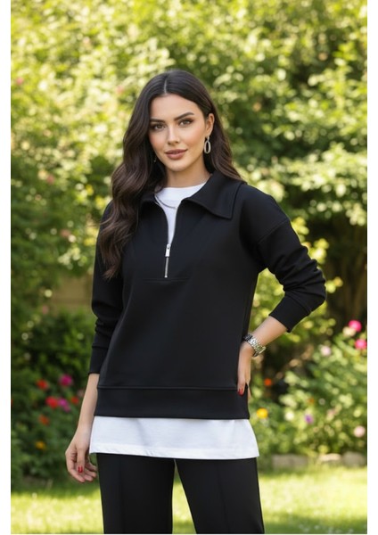 Kadın Premium Kalite Yaka Fermuarlı Eşofman Takım fırsatları