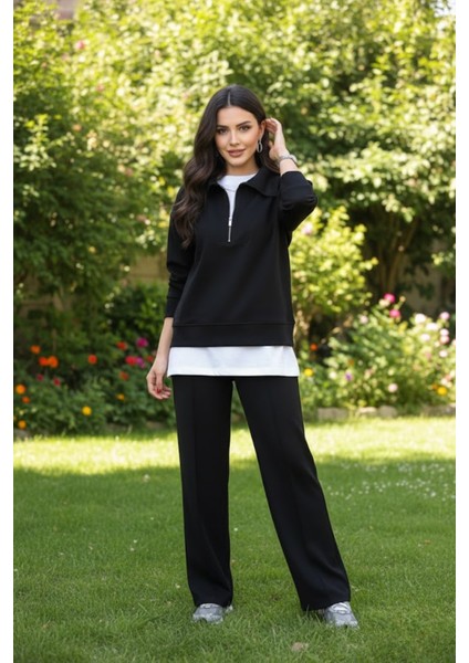 Kadın Premium Kalite Yaka Fermuarlı Eşofman Takım indirimleri