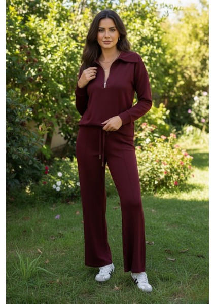 Kadın Premium Kalite Yaka Fermuarlı Eşofman Takım fırsatları
