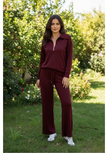 Kadın Premium Kalite Yaka Fermuarlı Eşofman Takım indirimleri