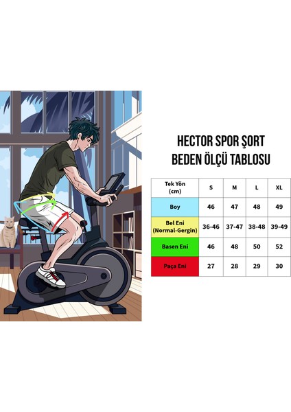 Spor Fitness Koşu Şortu - Hector - Beyaz