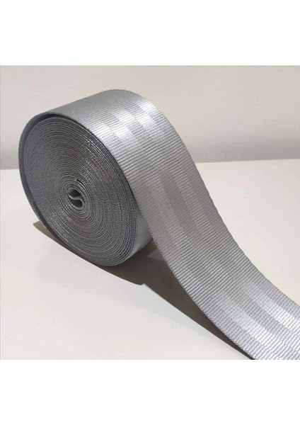 Renkli Emniyet Kemeri (Şeritli) 3 Metre 1 Kemer Için (Gri) 1 Adet E Sertifika Hediyelidir