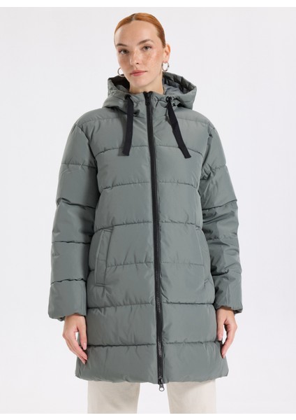 Antrasit Kadın Kaban Onlclaır Puffer Hood Coat cc Otw modelleri