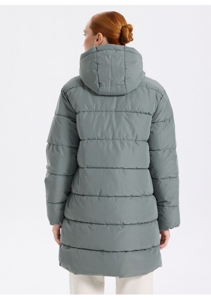 Antrasit Kadın Kaban Onlclaır Puffer Hood Coat cc Otw indirimleri