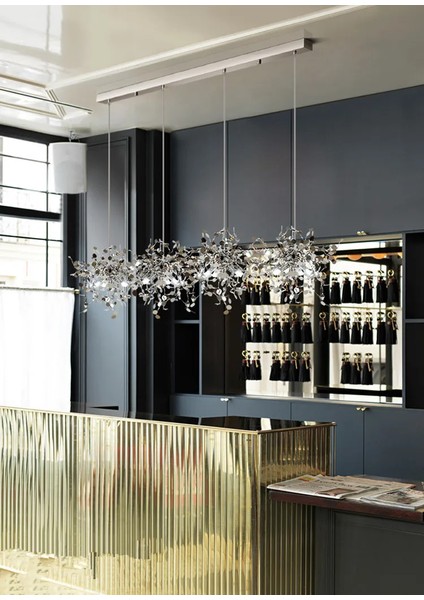 Modern Dörtlü Pullu Gümüş Renkli Sarkıt Avize fiyatları