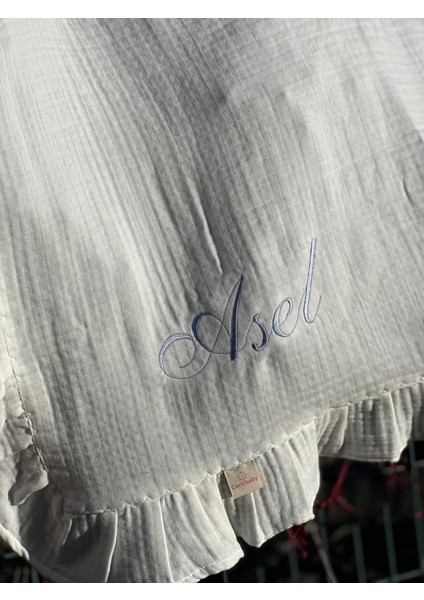 Kişiye Özel Nakışlı %100 Pamuk Dört Kat Müslin Pileli Bebek Battaniyesi modelleri