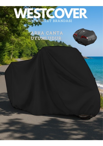 Kawasaki Vn 1500 Branda Arka Çanta Uyumlu (Siyah Renk) 4 Mevsim Motosiklet Brandası Örtüsü