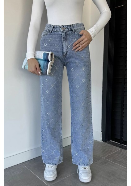 Taş Detaylı Kadın Jean Kot Pantolon P-00018966