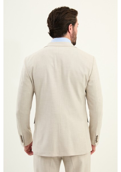 Dokulu Slim Fit Mono Yaka Erkek Takım Elbise indirimleri