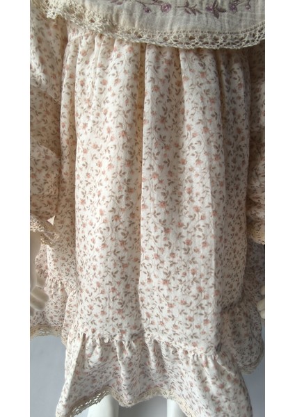 Kız Bebek Çocuk Elbise Otantik Keten Müslin %100 Pamuk Astarlı Tarz Tasarım Çok Şık modelleri