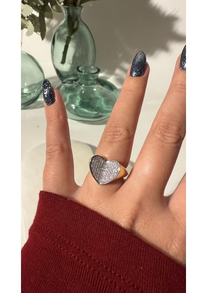 Ayarlanabilir Taşlı Kalp Yüzük fiyatları