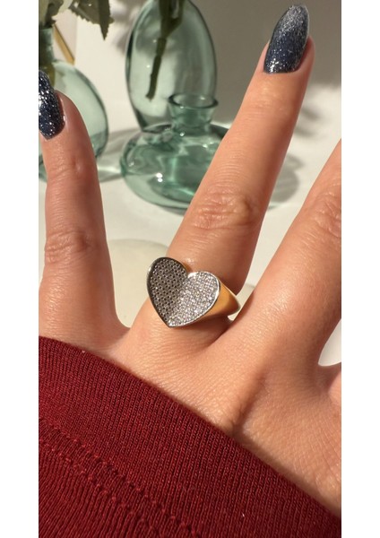 Ayarlanabilir Taşlı Kalp Yüzük fırsatları