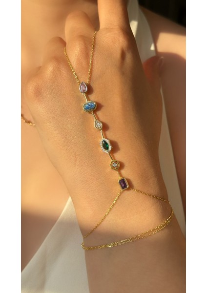 Çok Renkli Rainbow Baget Taşlı Şahmeran